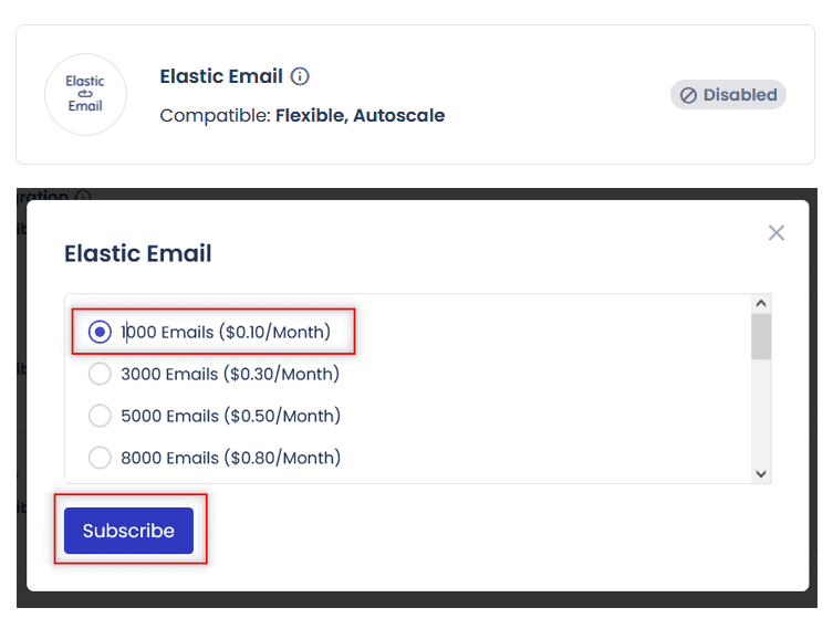 הוספת Elastic Emails לשרת