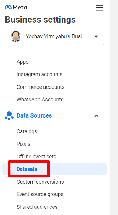מעבר אל פייסבוק datasets