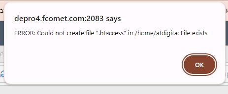 שגיאת ביצירת קובץ htaccess